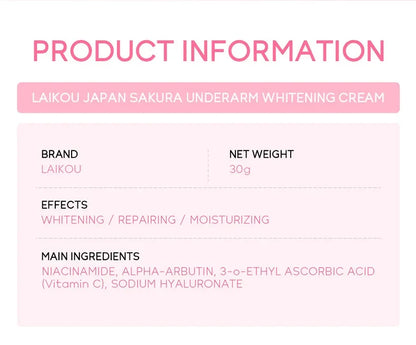 Laikou Sakura Underarm Cream for Skin Brightening - Smarsty