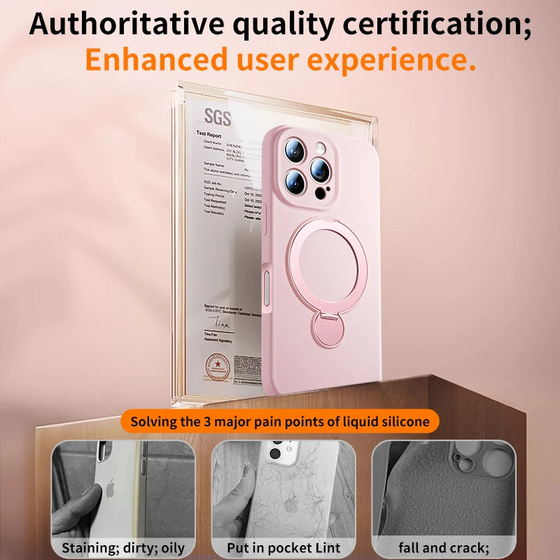 For iPhone 17 Pro Max Lanyard Magnetic Phone Case For iPhone Air 16 13 15 14 Pro Max For Magsafe Wireless Charge Silicone Cover