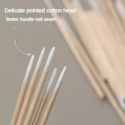 Wooden Tip Cotton Swabs for Nail Polish Removal - Smarsty