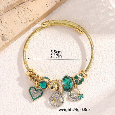 Fashion Stainless Steel Beaded Love Bracelet for Women - Smarsty