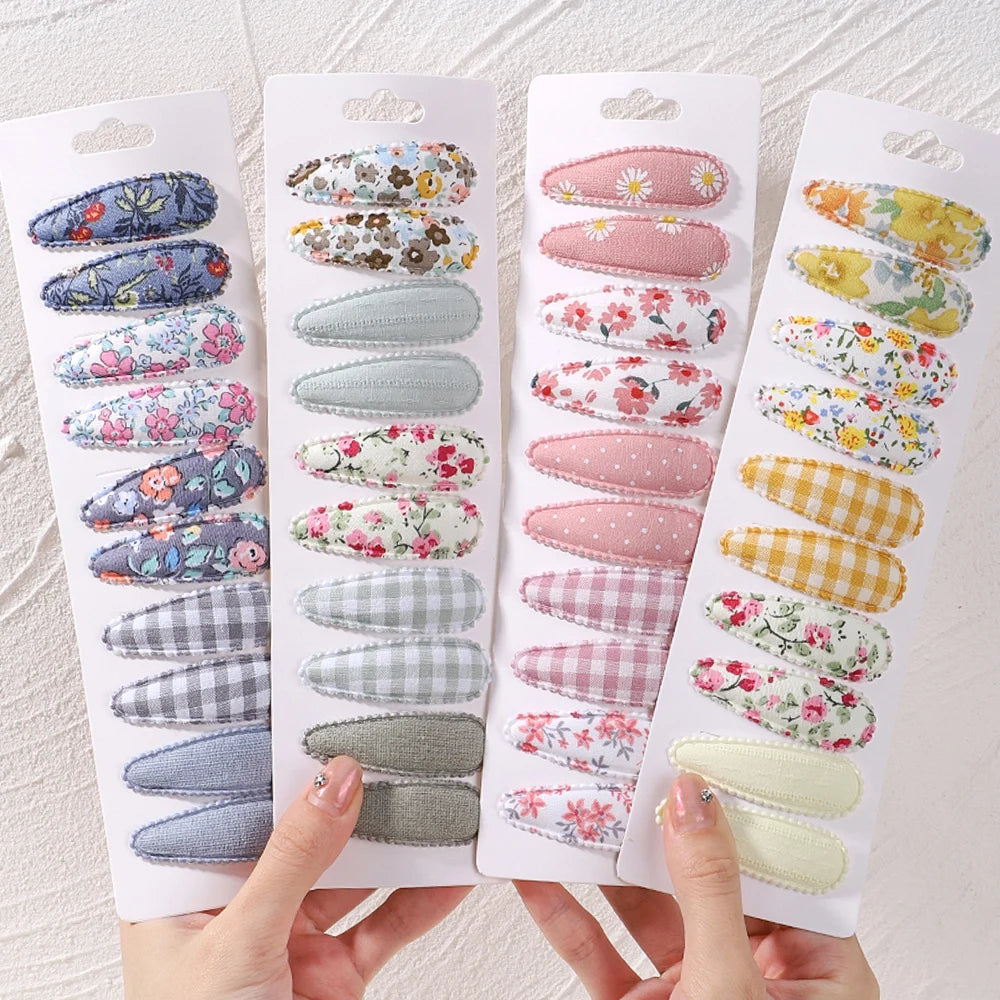 10 Pcs Cotton Alloy Hair Clips for Kids - Smarsty