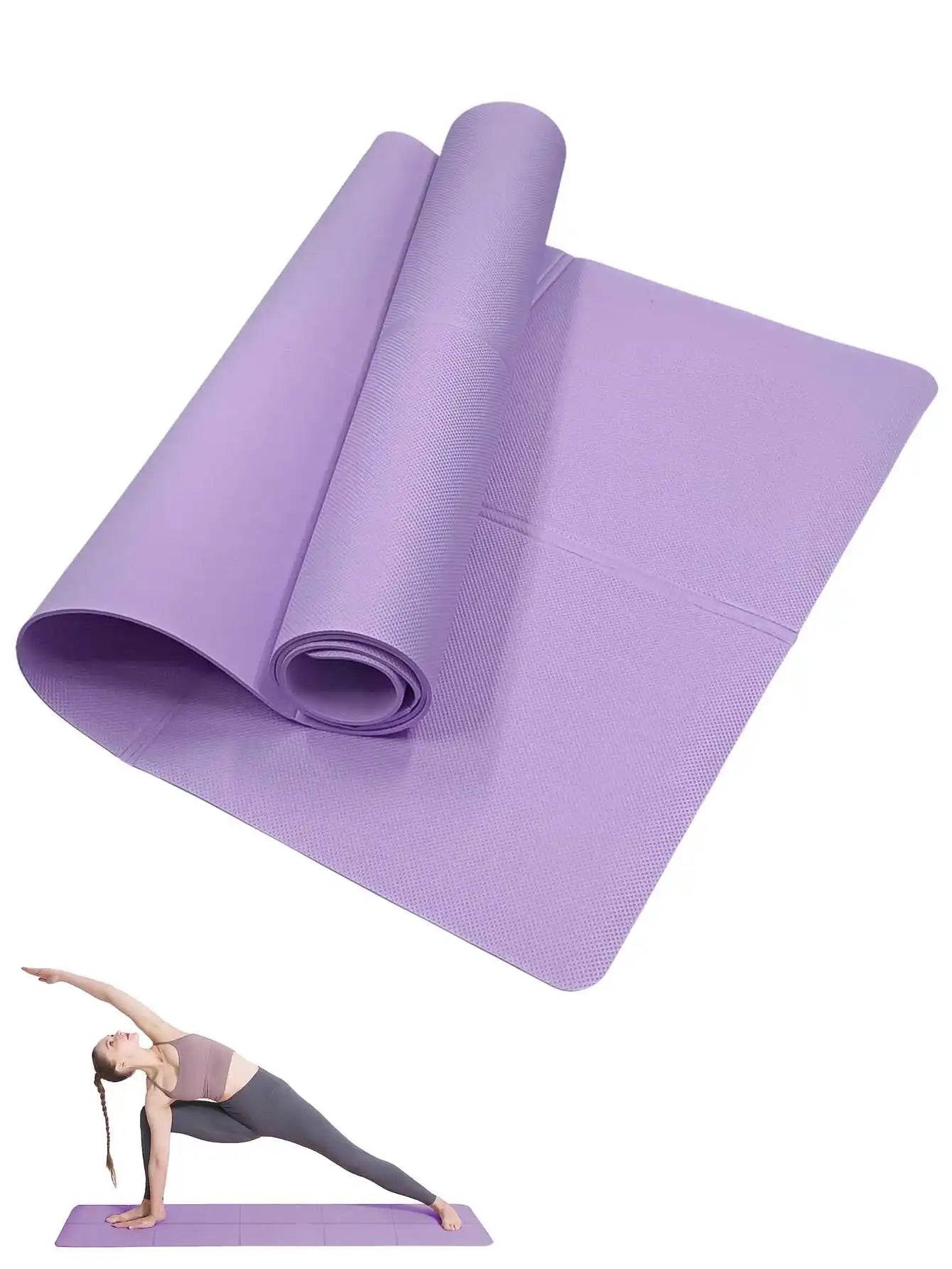 Yoga Mat Pilates Fitness Mat 3/4/6mm Thicknes Non Slip Yoga Cushion Travel Fitness Exercise Pad for Women Home Gym Floor Workout - Smarsty