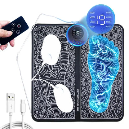 Electric Foot Massager Pad with Remote and 19 Strength Levels - Smarsty