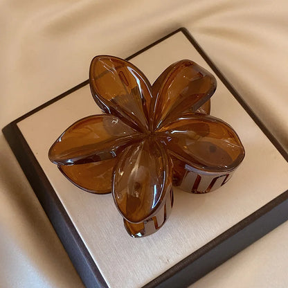 Womens Egg Flower Hair Claw Clips Large Secure Lightweight - Smarsty