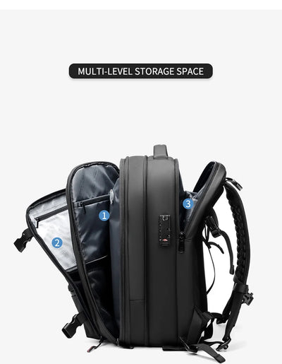 Men Travel Backpack vacuum compression 17 inch Laptop Backpack Business Large Capacity school Backpack Expanded Hiking backpack - Smarsty