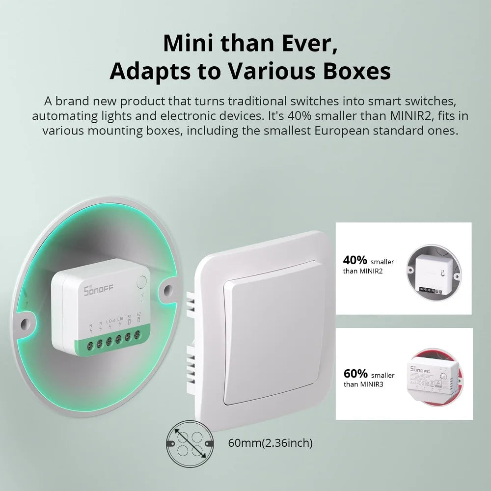 Sonoff Mini R4 WiFi Smart Light Switch Compatible with Alexa - Smarsty
