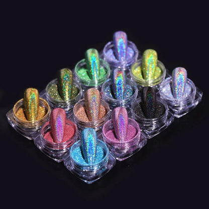 Holographic Glitter Nail Powder Set for Stunning Manicures - Smarsty