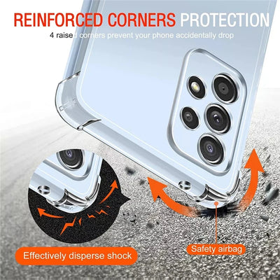 Smarsty Shockproof Clear Silicone Case For Galaxy A Series Phones -