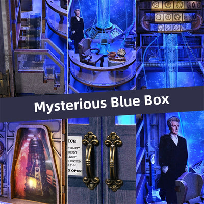 Book Nook Kit Mysterious Telephone Booth DIY Wooden Puzzle Handmade Bookshelf Dollhouse Model Bookend Building Home Decoration - Smarsty