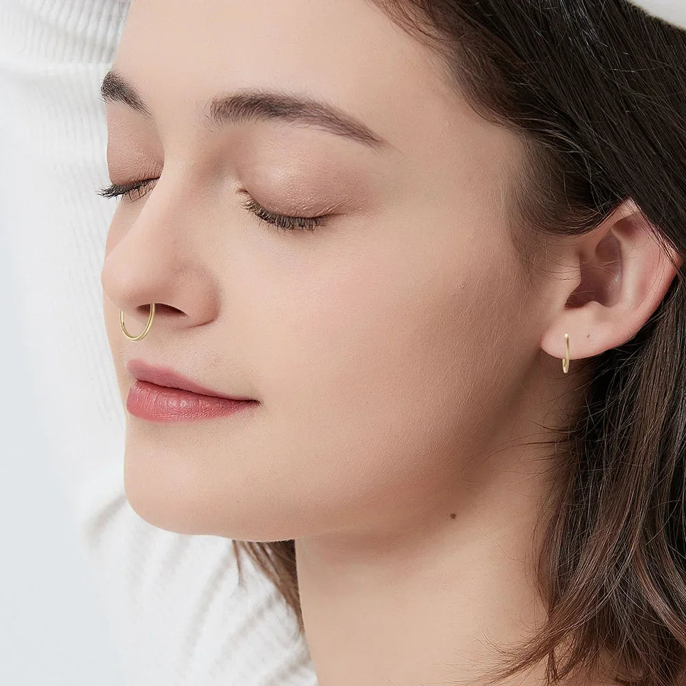 316L Stainless Steel Nose Ring Hoop Hypoallergenic 18G - Smarsty