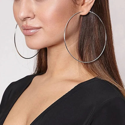 Stainless Steel Hoop Earrings Two Pair Adjustable Sizes - Smarsty