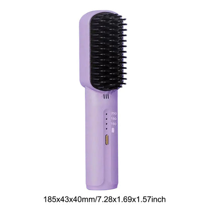 Cordless Hair Straightener Brush with Anti-Scald Feature - Smarsty
