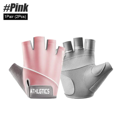 1Pair Breathable Cycling Gloves Workout Gym Gloves for Men Women Weight Lifting Fingerless Gloves Training Exercise Fitness by Smarsty