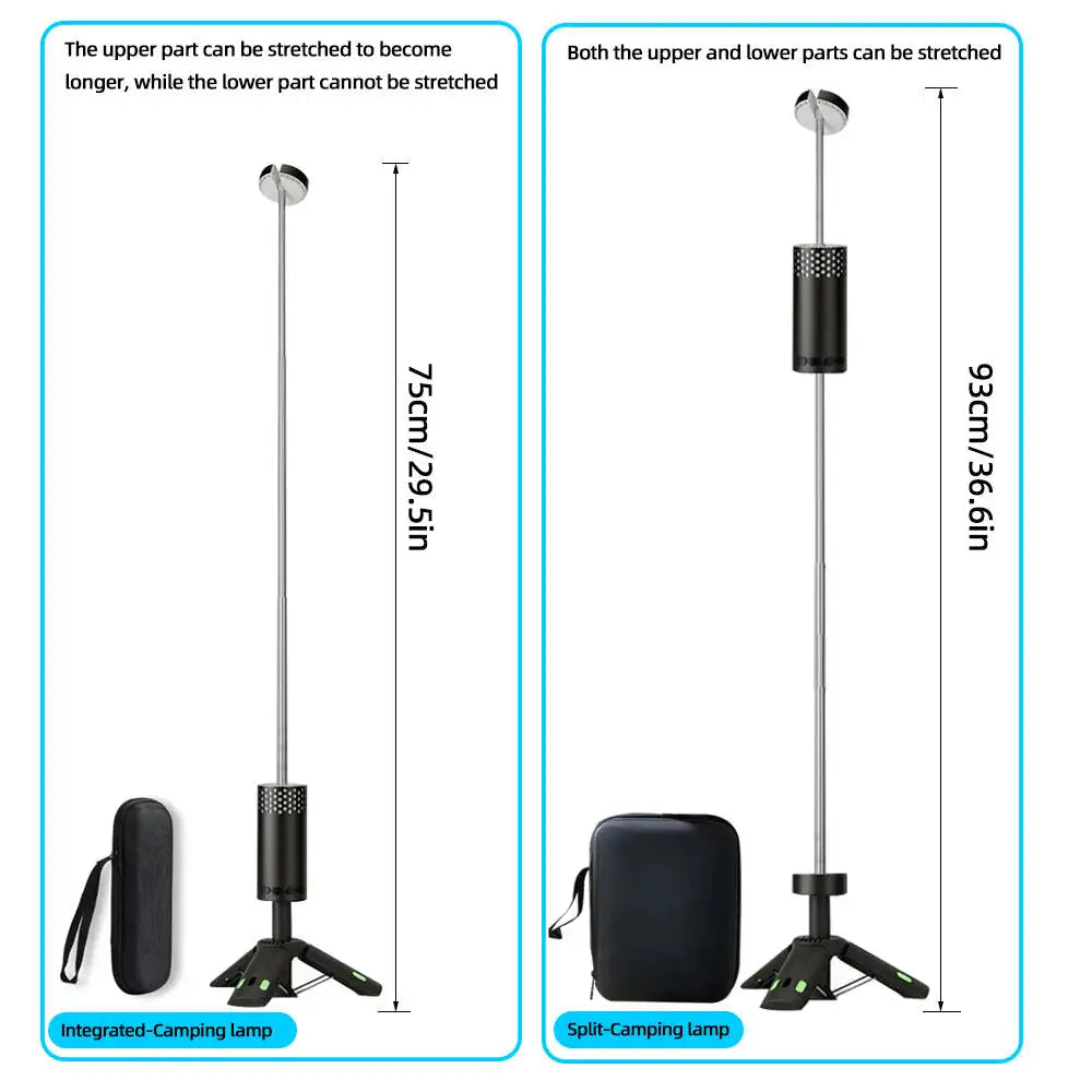 Upgraded Camping LED Telescopic Flashlight with Tripod Rechargeable Emergency Lamp Outdoor Portable orch Light Table Lamp Tent by Smarsty