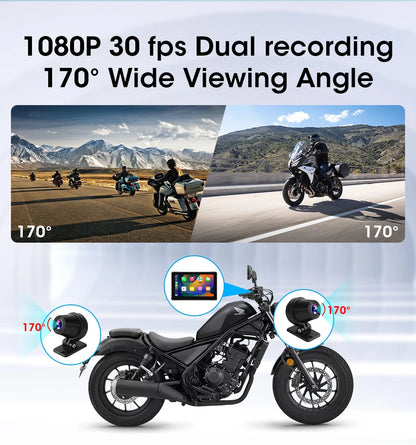 Motorcycle DVR GPS Navigation With CarPlay And Android Auto - Smarsty