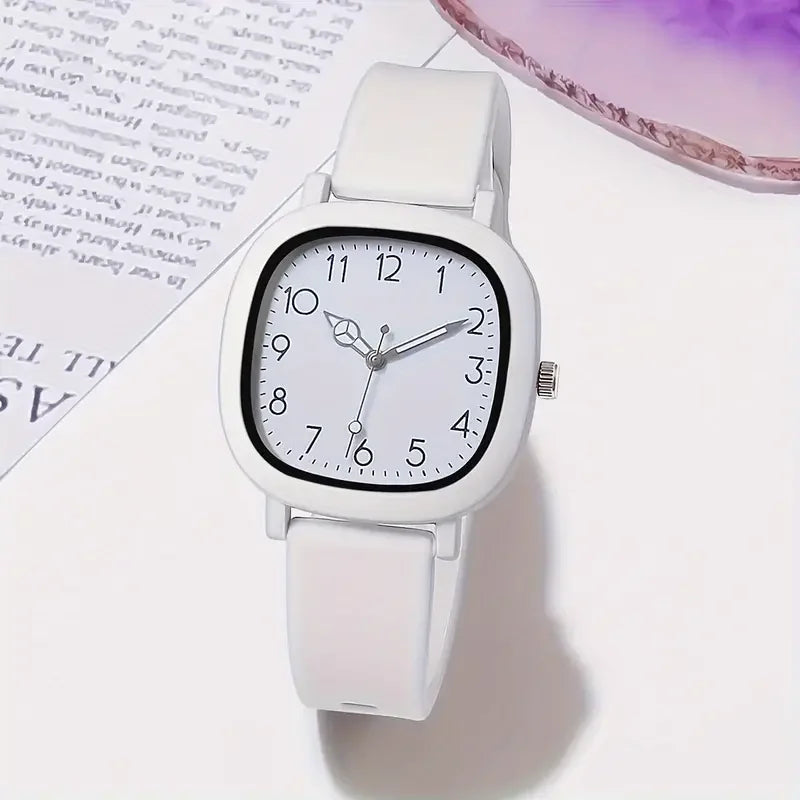 Silicone Band Women Quartz Watch with Arabic Dial - Smarsty