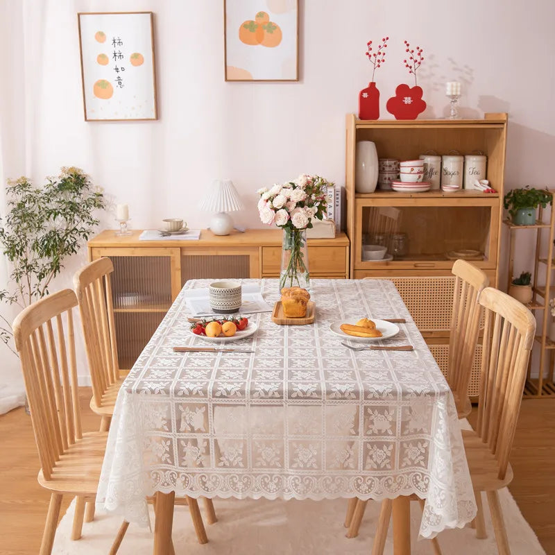 Beige Lace Tablecloth for Elegant Home Decoration - Smarsty
