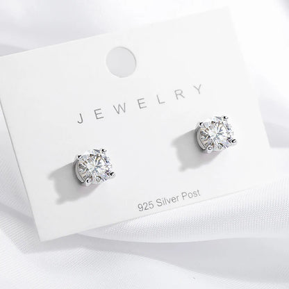 Moissanite Stud Earrings S925 Silver Certified Brilliance - Smarsty