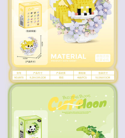 Mini Dog Cat panda raccoon Cute Pet Small Building Block Model Series Ornaments Children's Toy Christmas Birthday Gifts for Kids by Smarsty