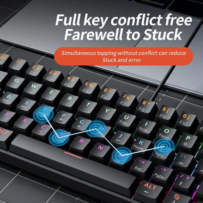 Compact 61Key Esports Mechanical Keyboard Hot Swappable RGB