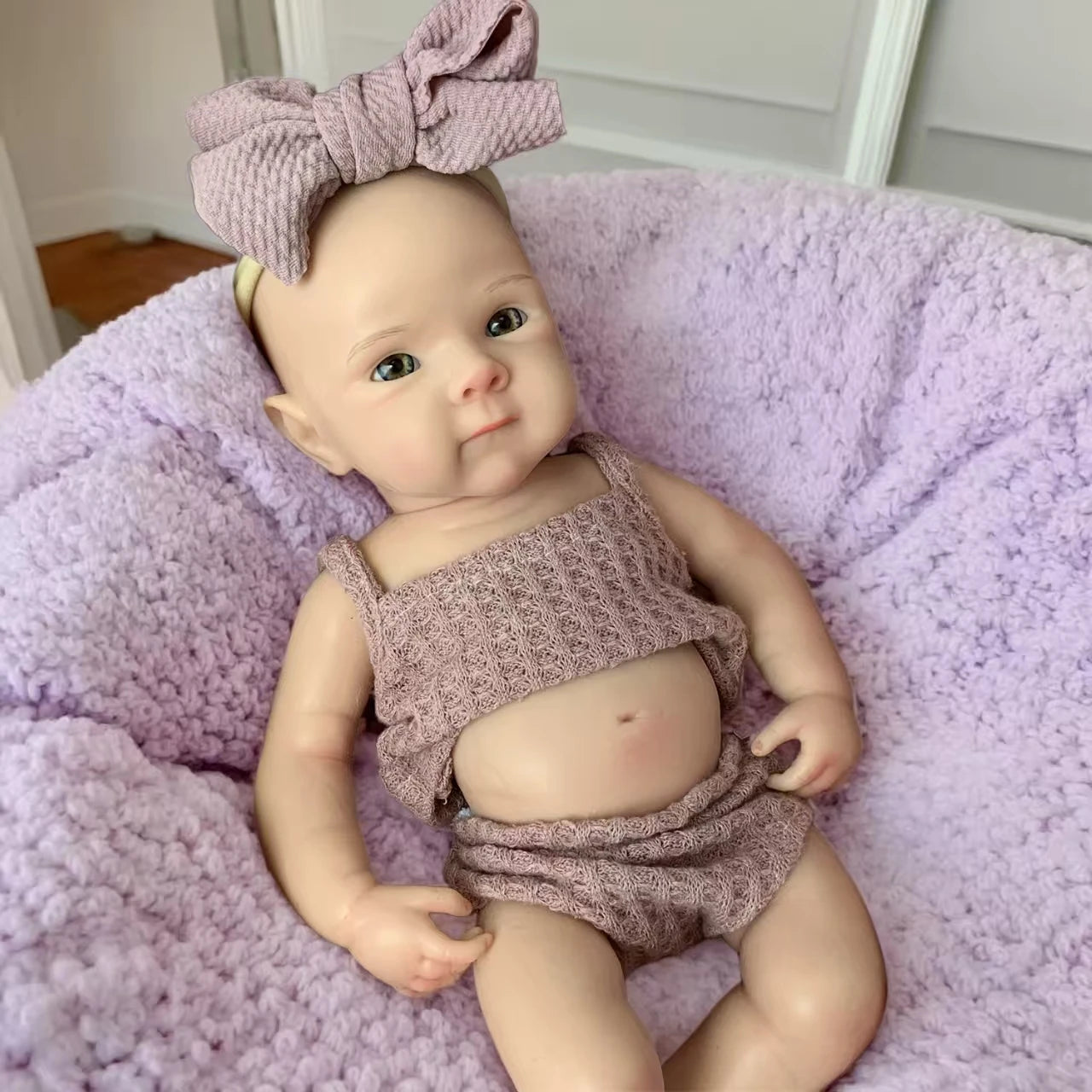 13Inch Waterproof Bettie Bebe Reborn Silicone Girl Doll With 2 Sets Outfits Handmade Paint Skin Soft Touch Newborn Silicone Doll