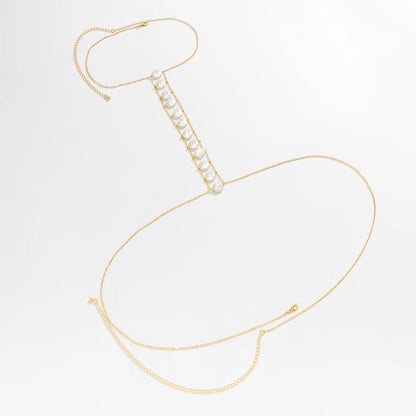 Bohemian Pearl Cross Belly Chain for Summer Style - Smarsty