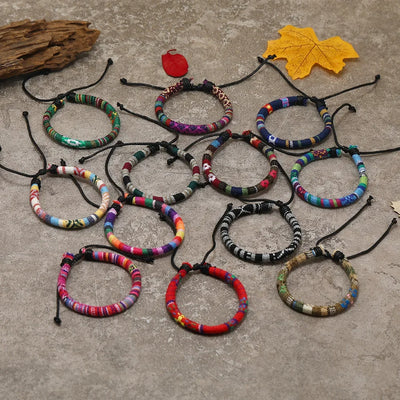 Colorful 12Pcs Nepal Ethnic Bracelet Set for Women - Smarsty