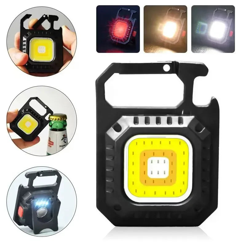 Mini LED Flashlight Magnetic COB Outdoor Camping Pocket Work Light 800 Lumens USB Rechargeable 7 Modes Spotlights - Smarsty