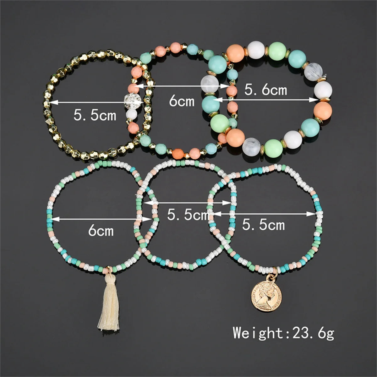 Bohemia Crystal Multicolor Bead Wrap Bracelet for Women - Smarsty