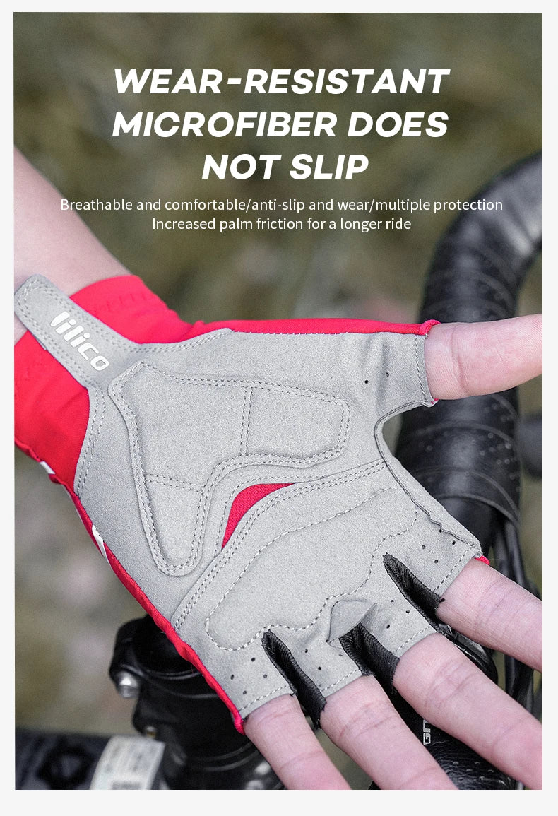 Breaking Wind Cycling Half Finger Gloves Anti-slip Bicycle Mittens Racing Road Bike Glove MTB Biciclet Guantes