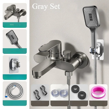 Contemporary Dual Handle Shower Faucet Set with Mixing Valve - Smarsty