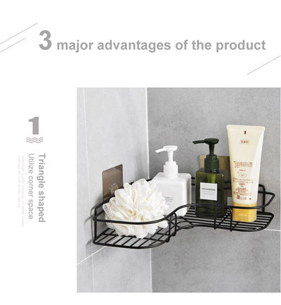 Durable Iron Triangle Corner Rack for Kitchen and Bathroom - Smarsty