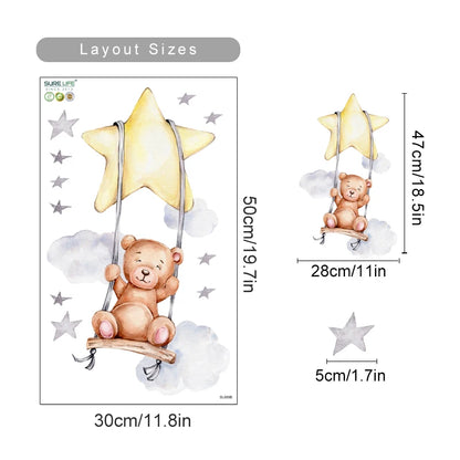 Cartoon Hot Air Balloon Animal Wall Stickers for Nursery - Smarsty