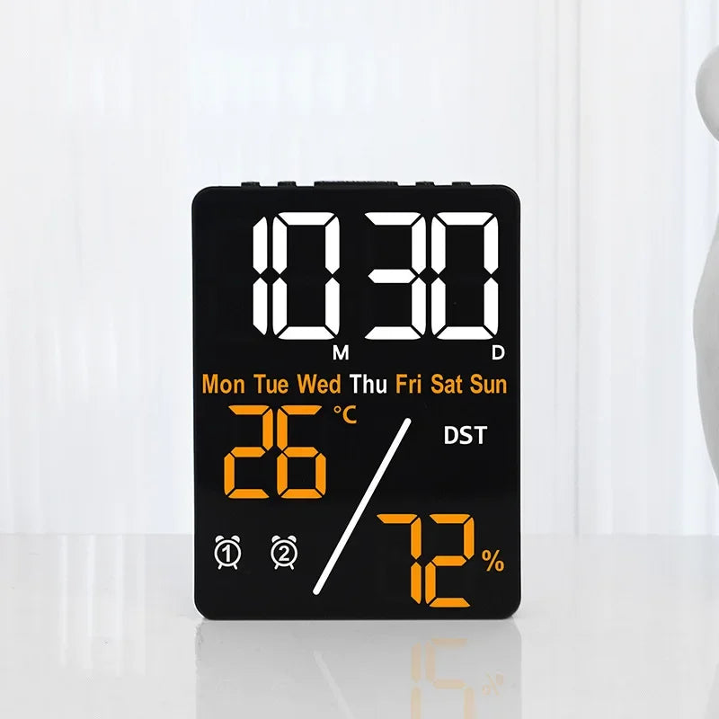 Multifunctional Digital Alarm Clock with Humidity Display - Smarsty