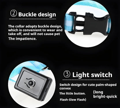 LED Nylon Dog Collar for Night Safety and Visibility - Smarsty