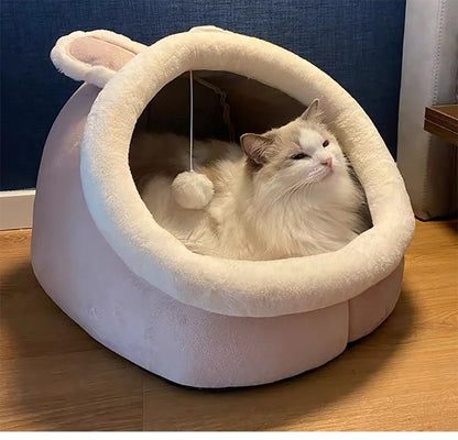 Deep Sleep Cat Bed with Cute Ear Design - Smarsty