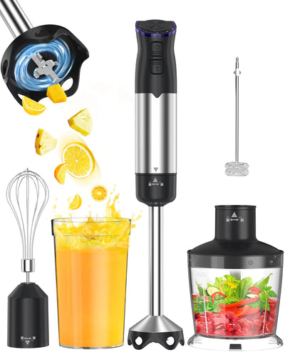 1000W Electric Immersion Handheld Blender, 5 in 1 Kitchen Hand Blender for soups, smoothies, purees and baby food. - Smarsty