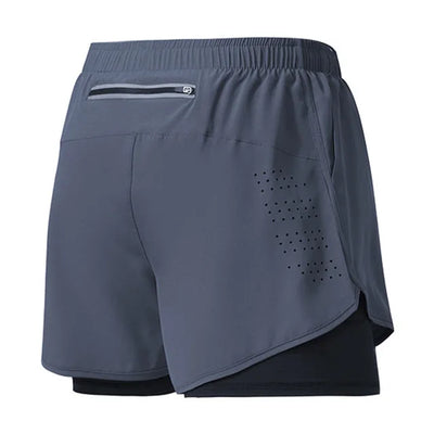 Men's Running Shorts Quick-drying Fitness Black Double Layer Shorts Men New Sport Workout Training Bodybuilding Short Pants - Smarsty