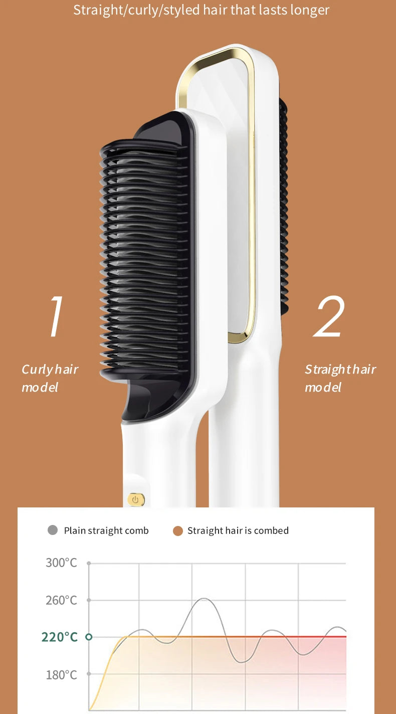 Electric Hot Comb Quick Hair Straightener with Anti-Scalding Feature - Smarsty
