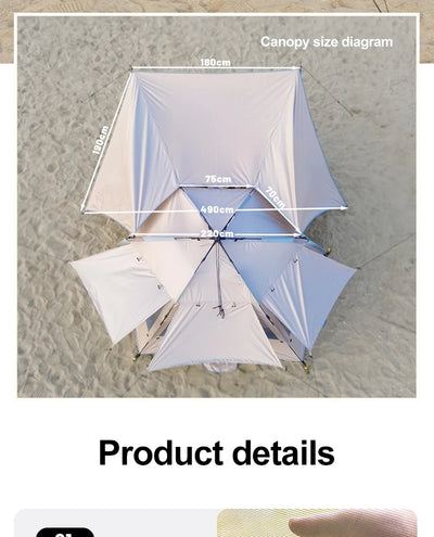 Sonuto Outdoor 3-4P One-Touch Camping Tent Quick Automatic Opening Beach Fishing Tent Family Travel Picnic Park Anti-UV Shade by Smarsty