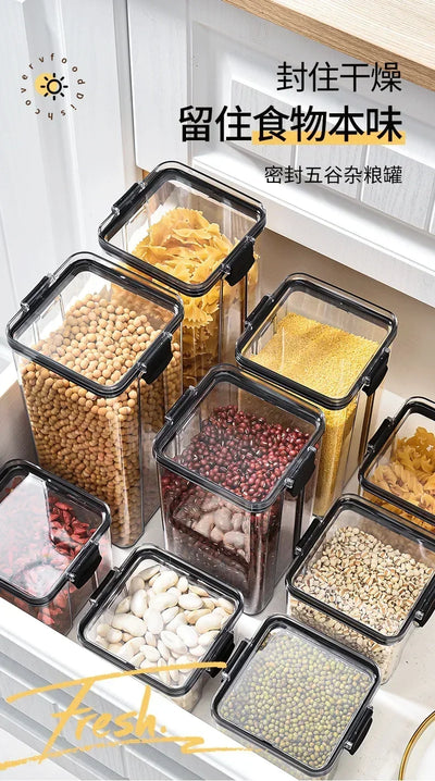 460-1800ml Sets Kitchen Stackable Sealed Jar Plastic Food Storage Box Multigrain Tank Bottle Dried Fruit Tea Storage Containers by Smarsty