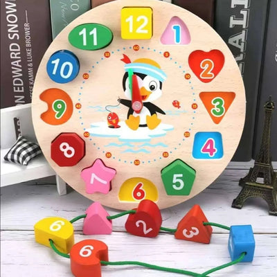 Montessori Toy Wooden Building Blocks Early Learning Educational Toys Color Shape Match Kids Puzzle Toys For Children Boys Girls - Smarsty
