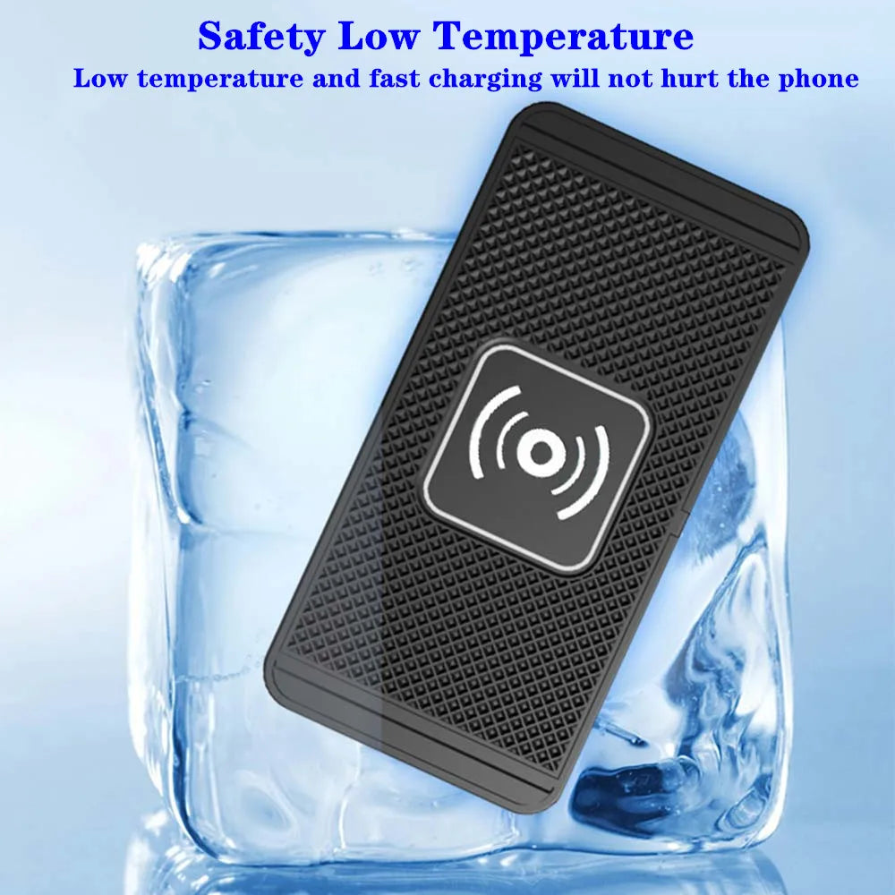 Car Wireless Charger With Silicone Pad Stand Fast Charging - Smarsty