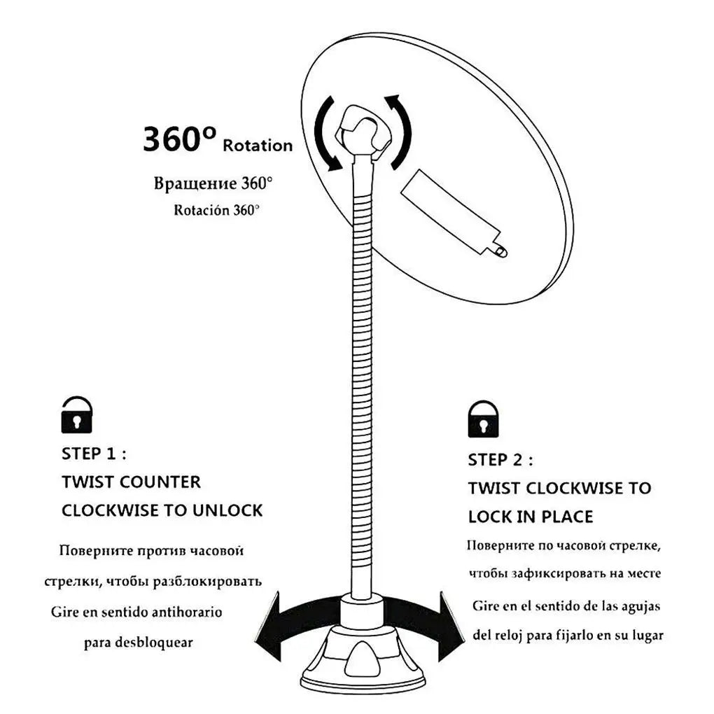 Flexible Gooseneck Makeup Mirror with Bright LED Light - Smarsty