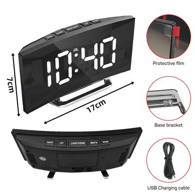 Noiseless Digital Alarm Clock with Large LED Display - Smarsty