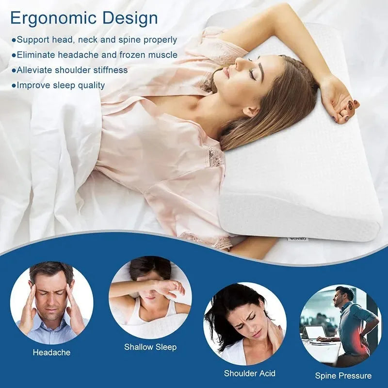 Memory Foam Orthopedic Neck Pillow for Pain Relief - Smarsty