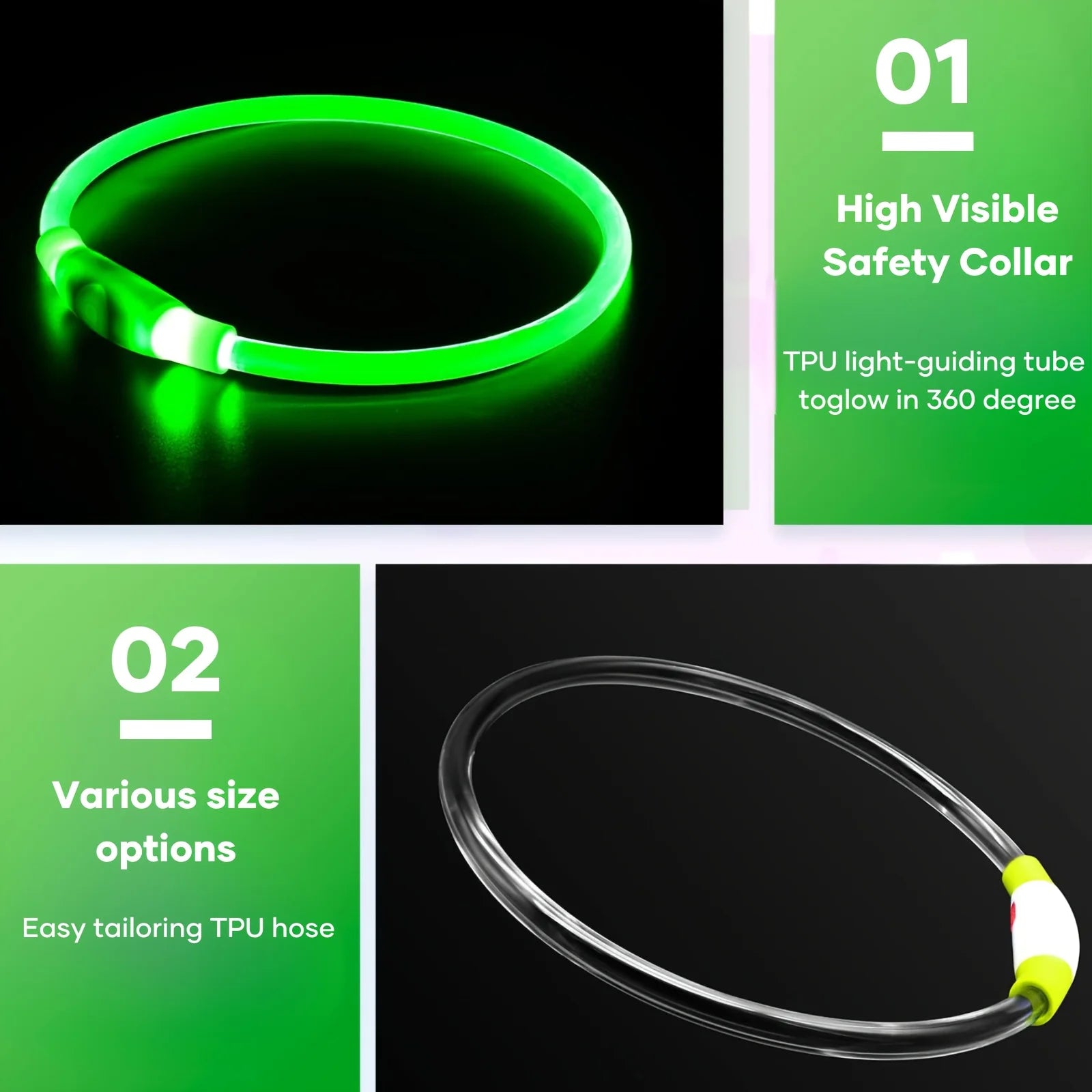 USB Rechargeable LED Dog Collar for Safety - Smarsty