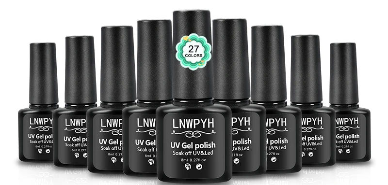 Nail Gel Polish Kit With LED Lamp 27 Colors - Smarsty