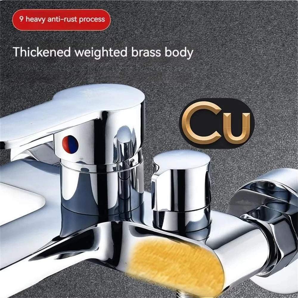 Contemporary Dual Handle Shower Faucet Set with Mixing Valve - Smarsty