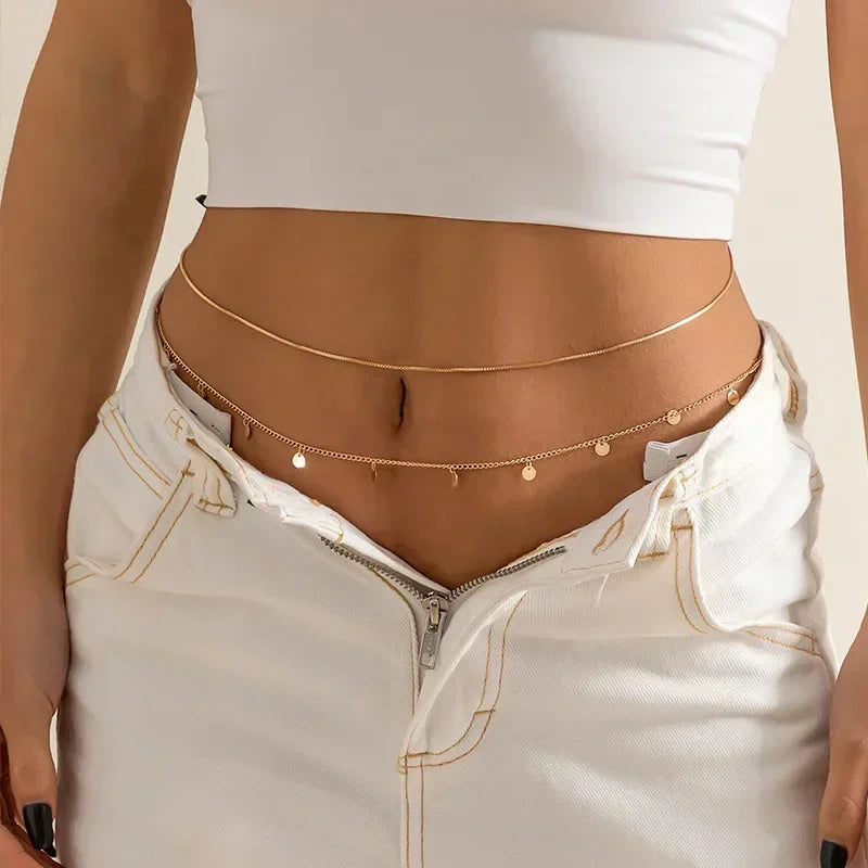Versatile Peach Heart Body Chain for Summer Beach - Smarsty